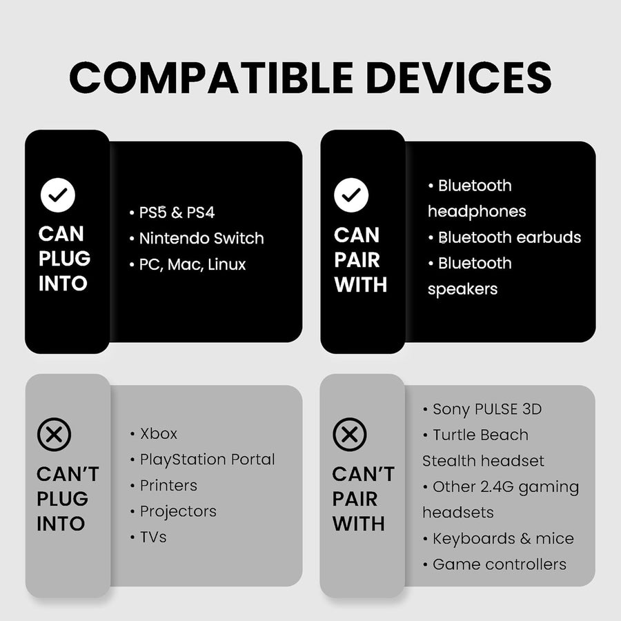 Avantree C81 Bluetooth USB-C Wireless Audio Adapter Dongle to Connect Headphones and Speakers to PS4/5