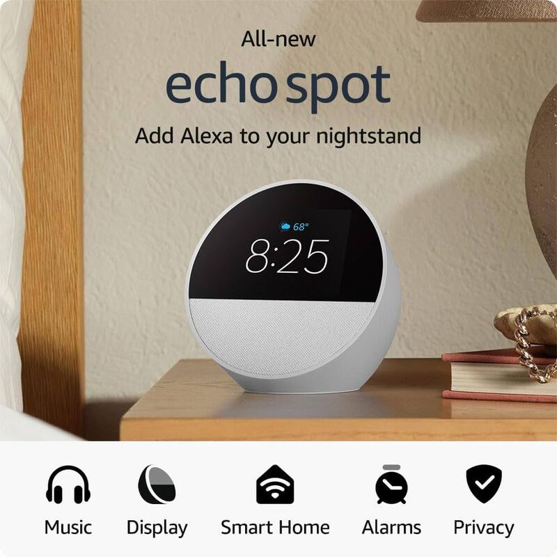 Amazon Echo Spot Wireless Speaker With Alexa Voice Control