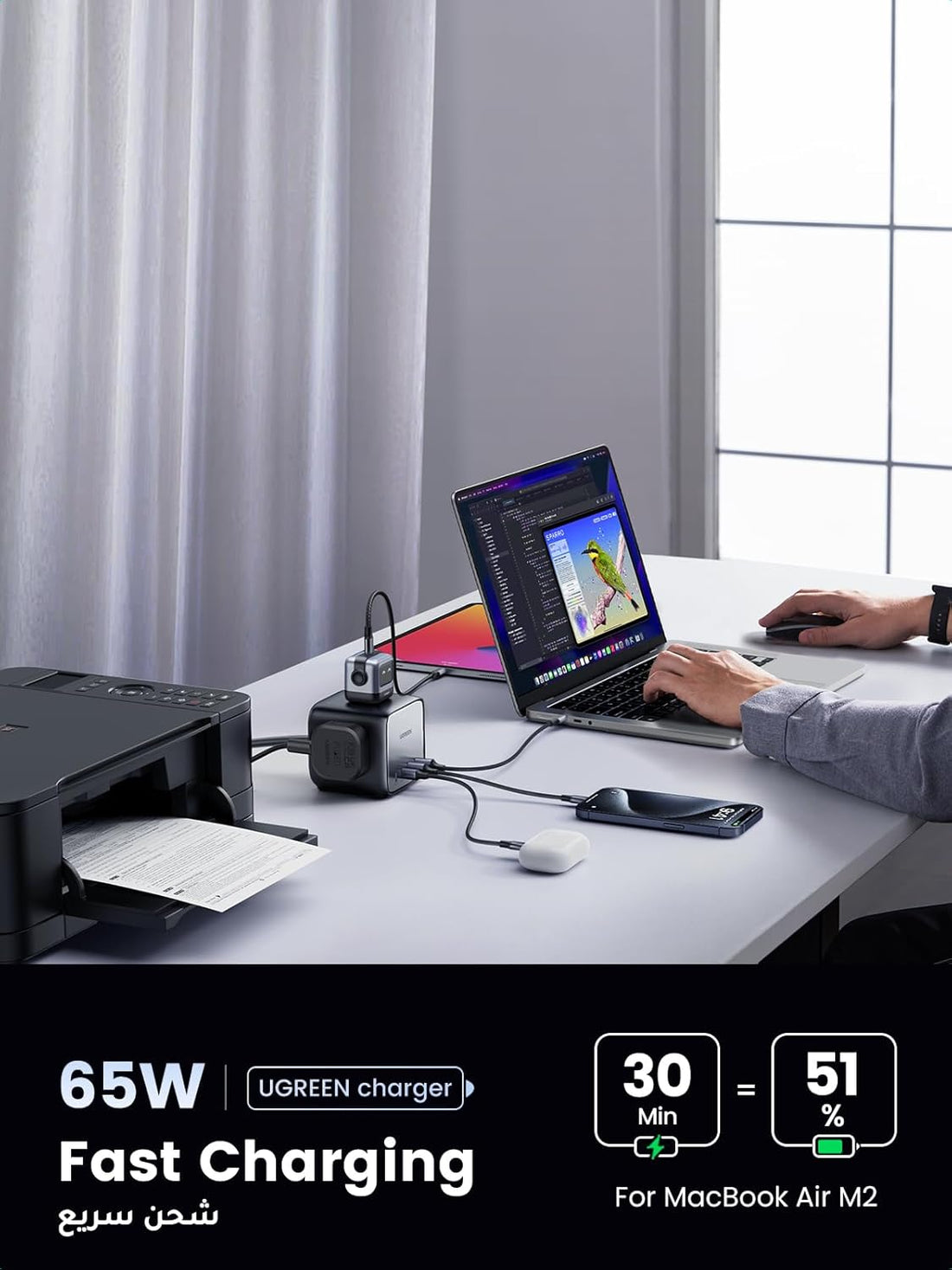 UGREEN 65W Multiple Power Strip,Nexode GaN USB C Charger