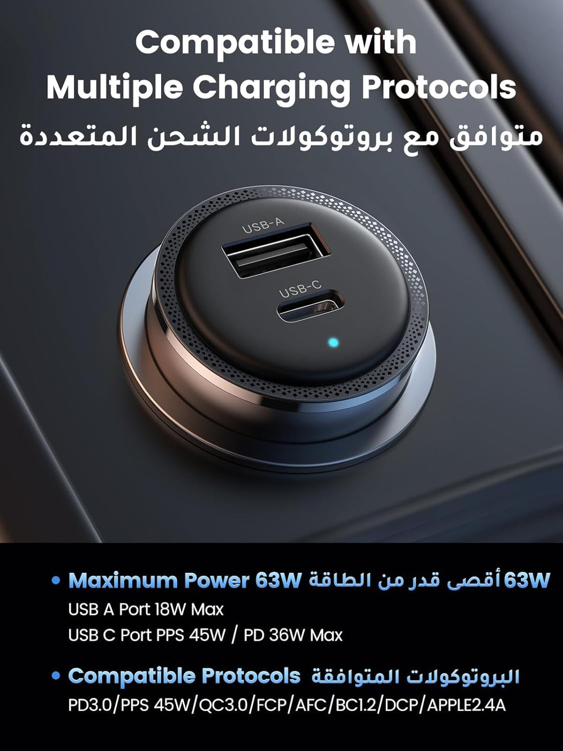 UGREEN Car Charger 63W for Samsung S25 Ultra