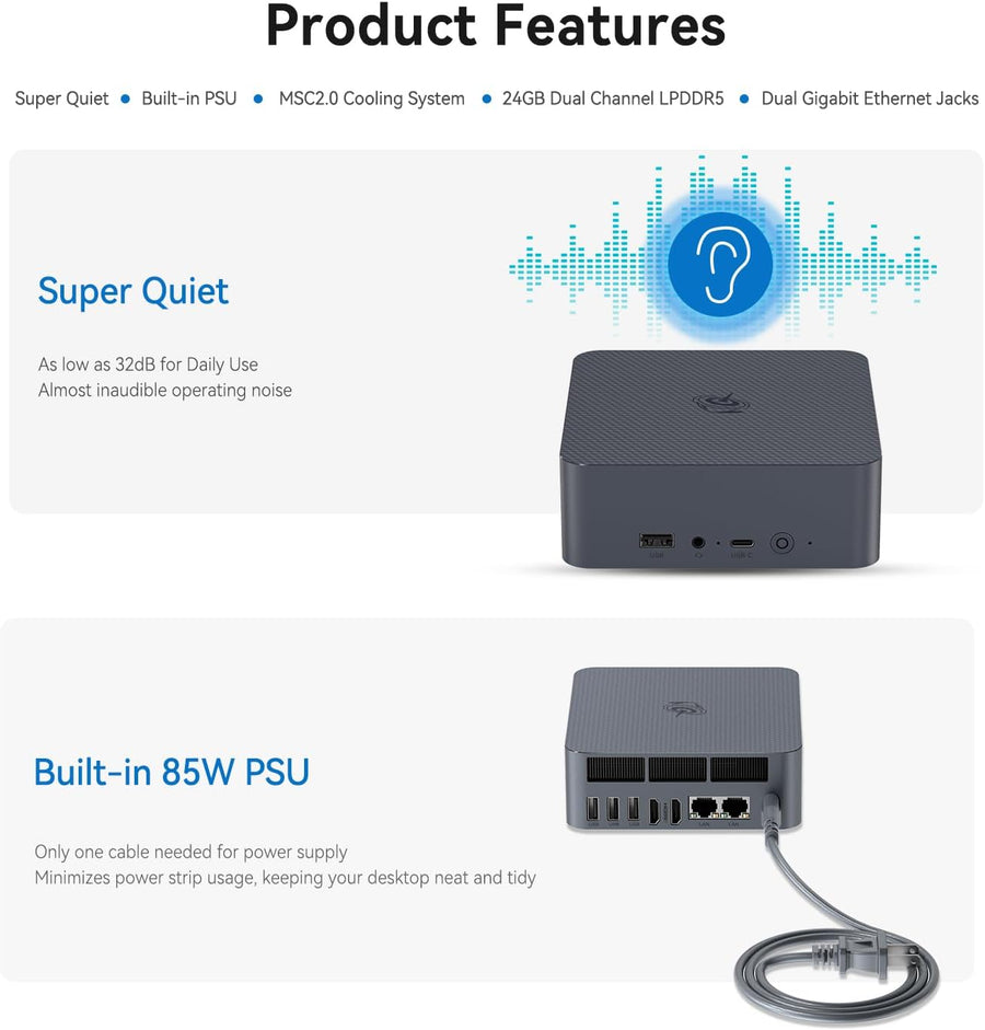 Beelink Mini PC EQi12 1220P 4C/8T 2.5GHz fino a 4.5Ghz Mini computer