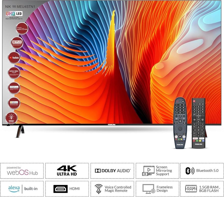 Nikai 100 Inch UHD LED WebOS Smart Tv Platinum Series