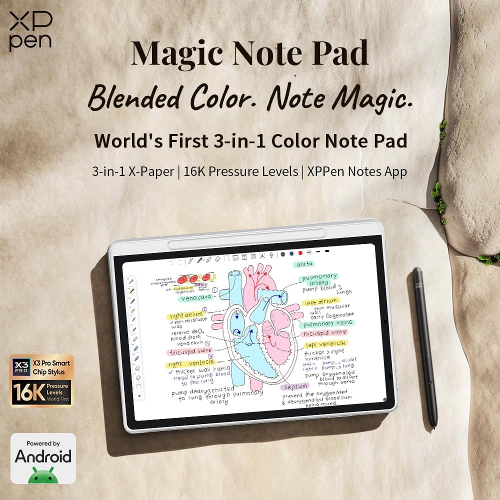 XPPen 3 in 1 Color Digital Notebook 10.95'' Paper Note Taking Tablet