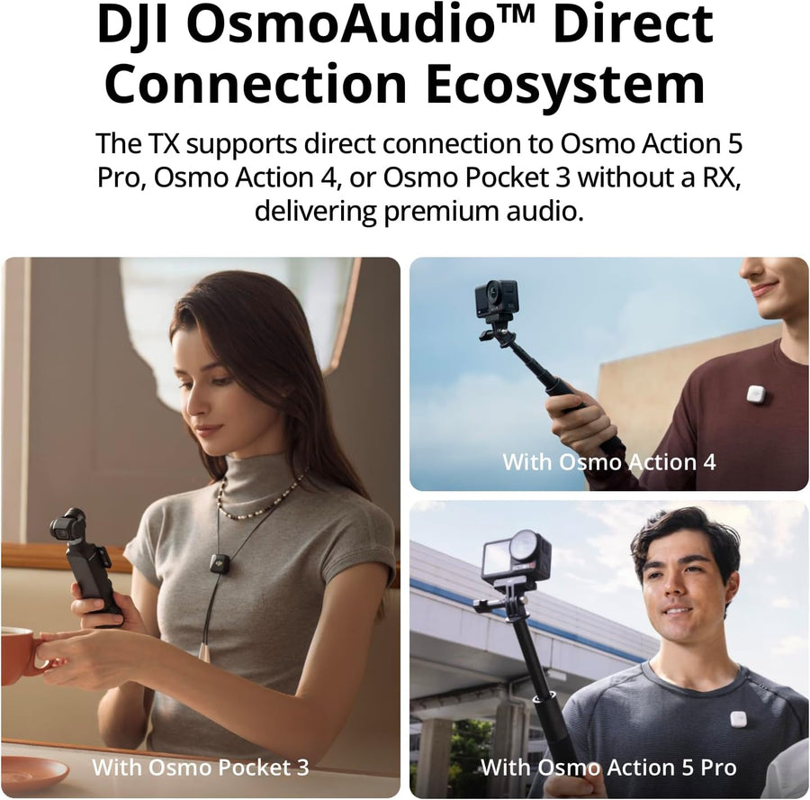 DJI Mic Mini Transmitter (Infinity Black), Ultralight, Detail-Rich Audio, DJI OsmoAudio, Noise Cancelling, Wireless Microphone for Camera/iPhone/Android, UAE Version, DJI Official Warranty Support