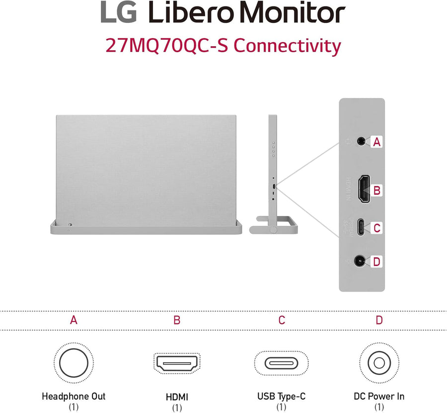 LG 27MQ70QC-S.AUS 27" QHD IPS HDR 10 Libero Monitor