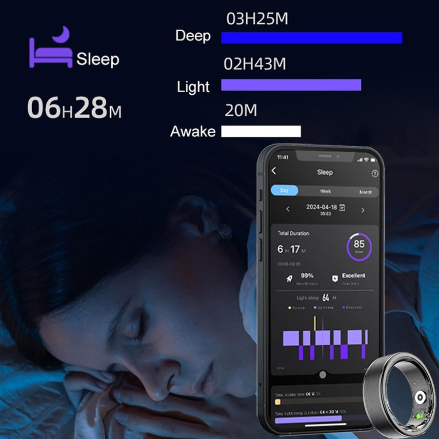 Smart Ring for Women and Men - Fitness Tracker With Heart Rate Monitor