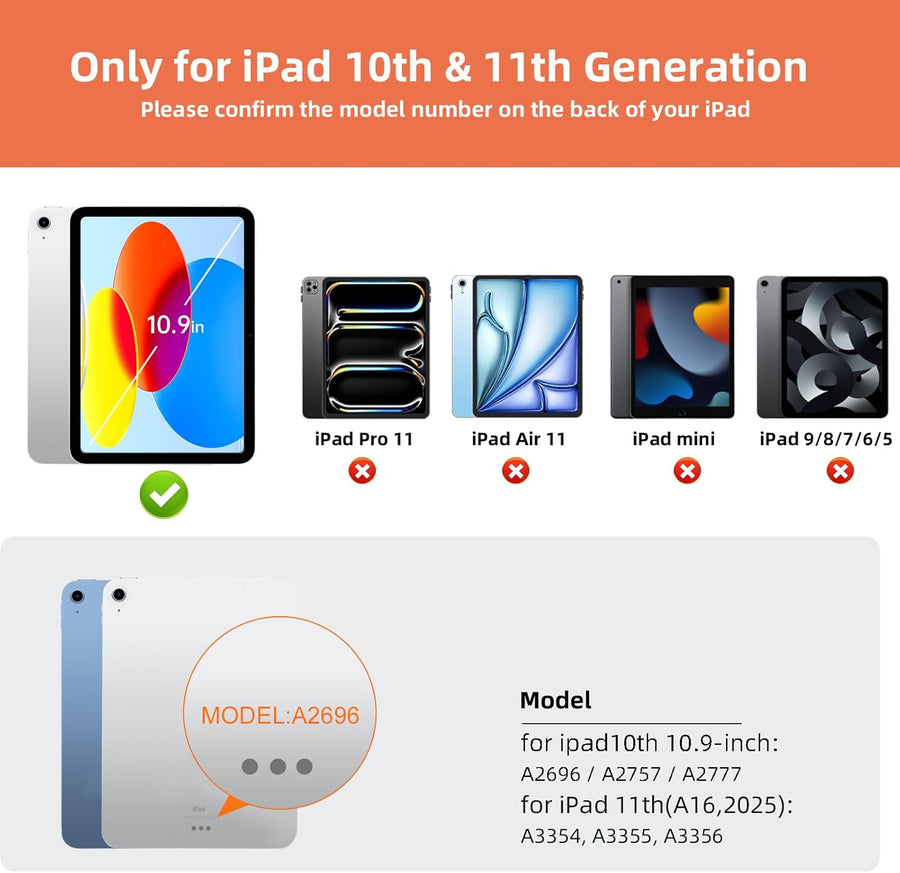 Case with Keyboard Compatible for iPad 10th Generation