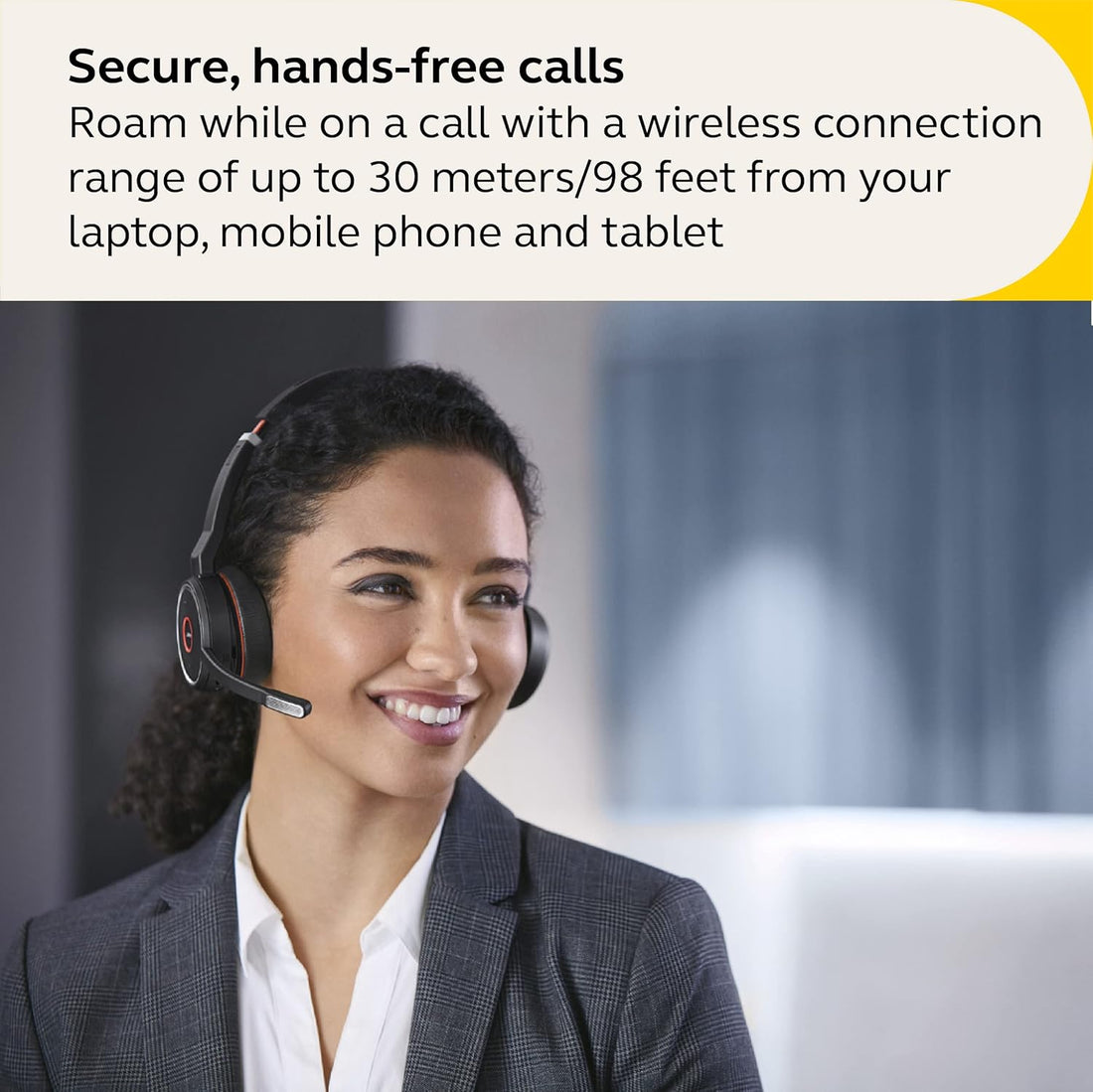 Jabra Evolve 75 SE Stereo Wireless Headset - Bluetooth Headset with Noise-Cancelling Microphone