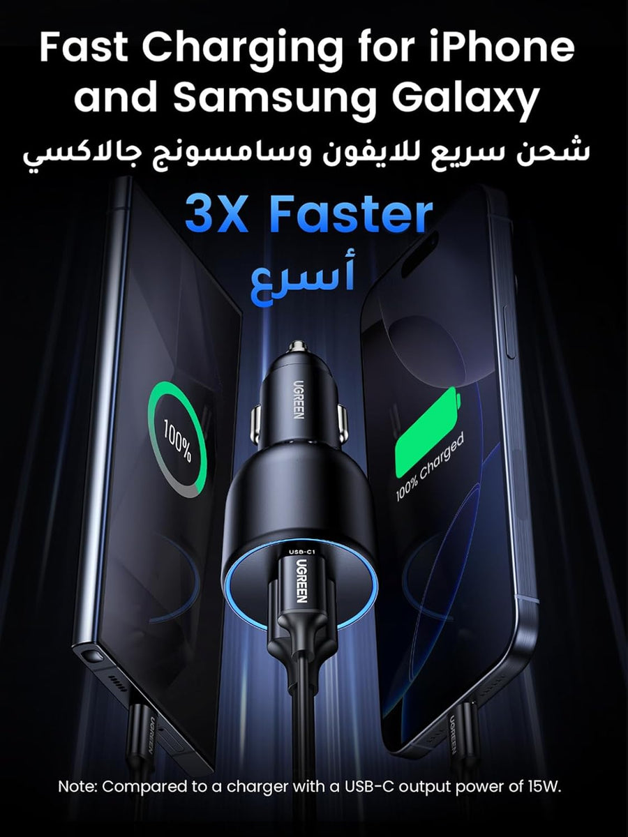 UGREEN 130W Type C Car Fast Charger
