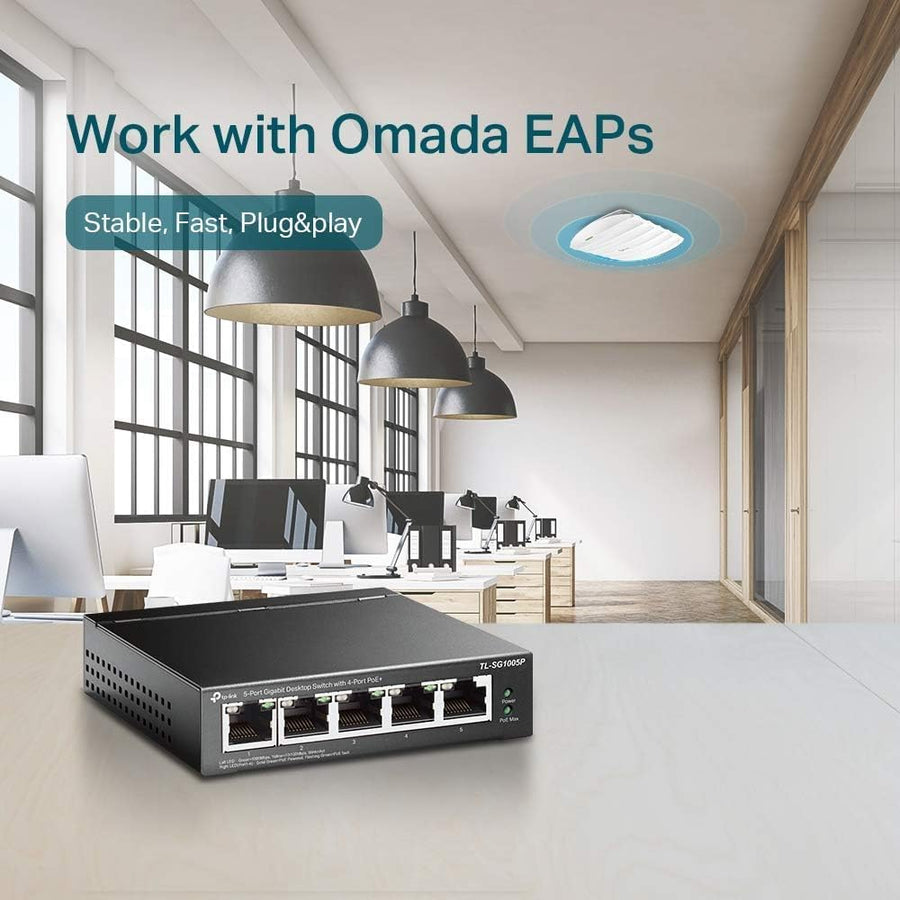 TP-Link 5-Port Gigabit Desktop PoE Switch with 4-Port PoE+