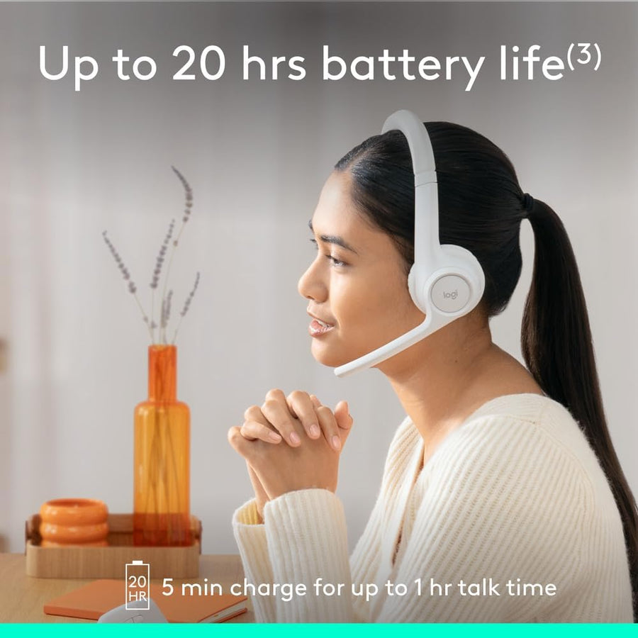 Logitech Zone 300 Wireless Bluetooth Headset With Noise-Cancelling Microphone
