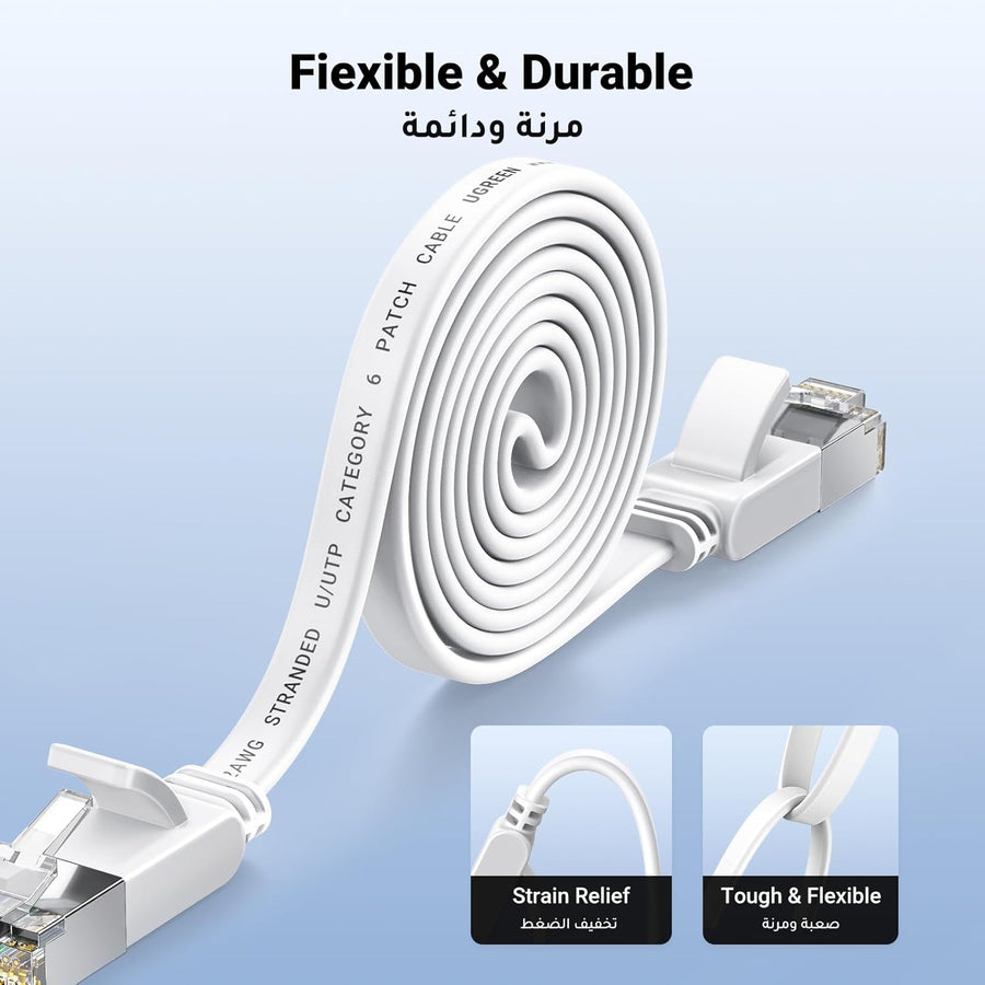 UGREEN Ethernet Cable Cat6 20M Gigabit Flat Network Coed 1000Mbps High-Speed Shielded Internet Cable RJ45 Ethernet Wire Patch Compatible for Laptop
