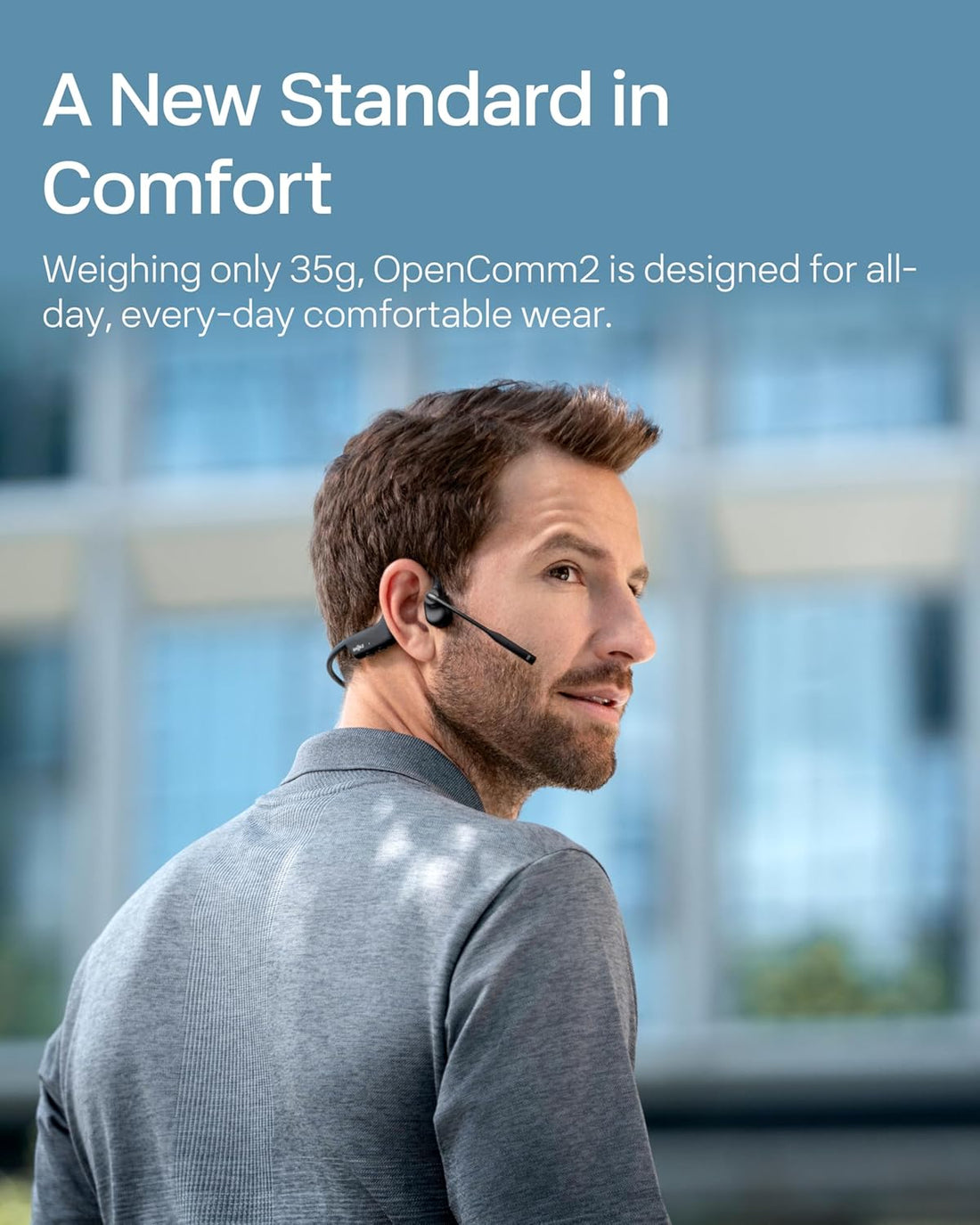SHOKZ OpenComm2 UC 2025 Upgrade Bone Conduction Headset with USB-C adapter
