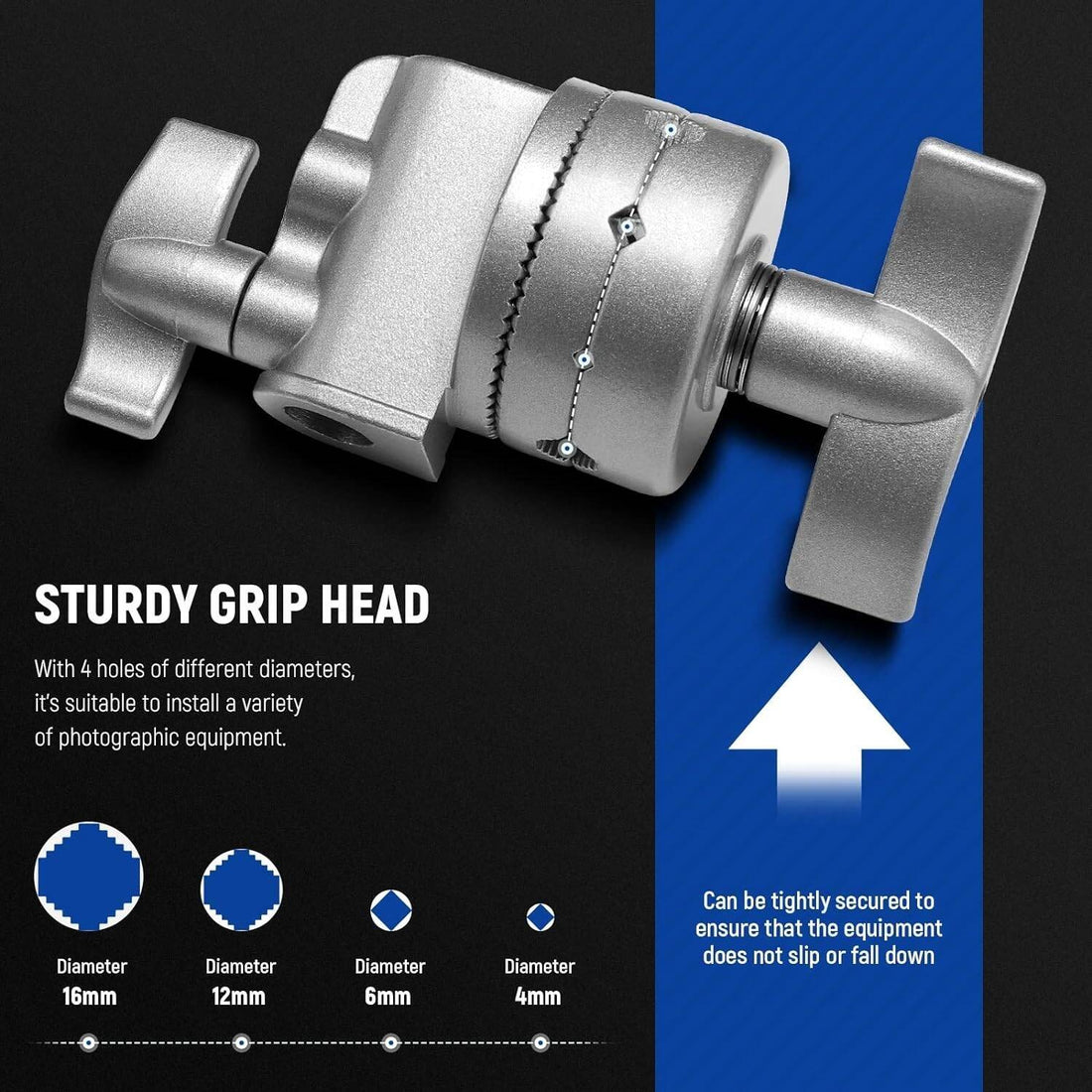 NEEWER Multifunctional Heavy Duty 2.5" Grip Head Holder Mounting Adapter for C Stand