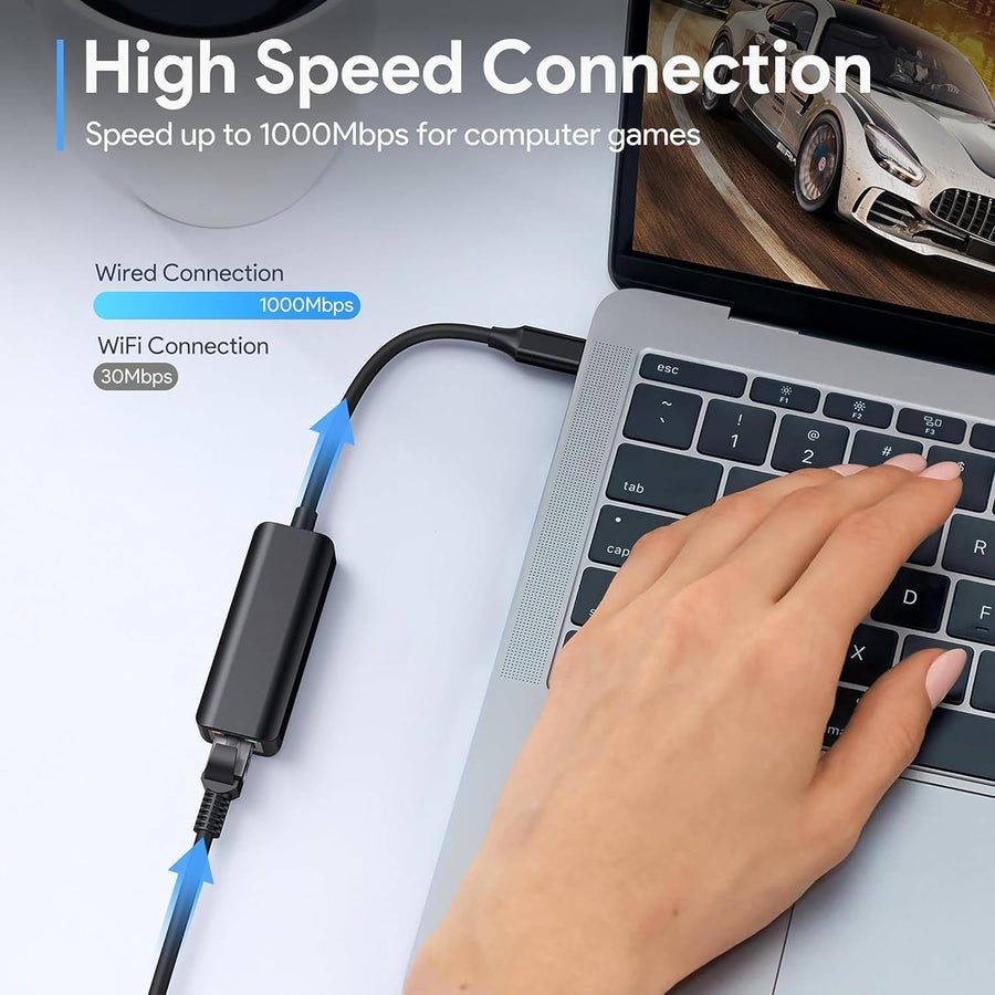 Next Plug type c to ethernet Adapter,1000 MBPS Network speeds