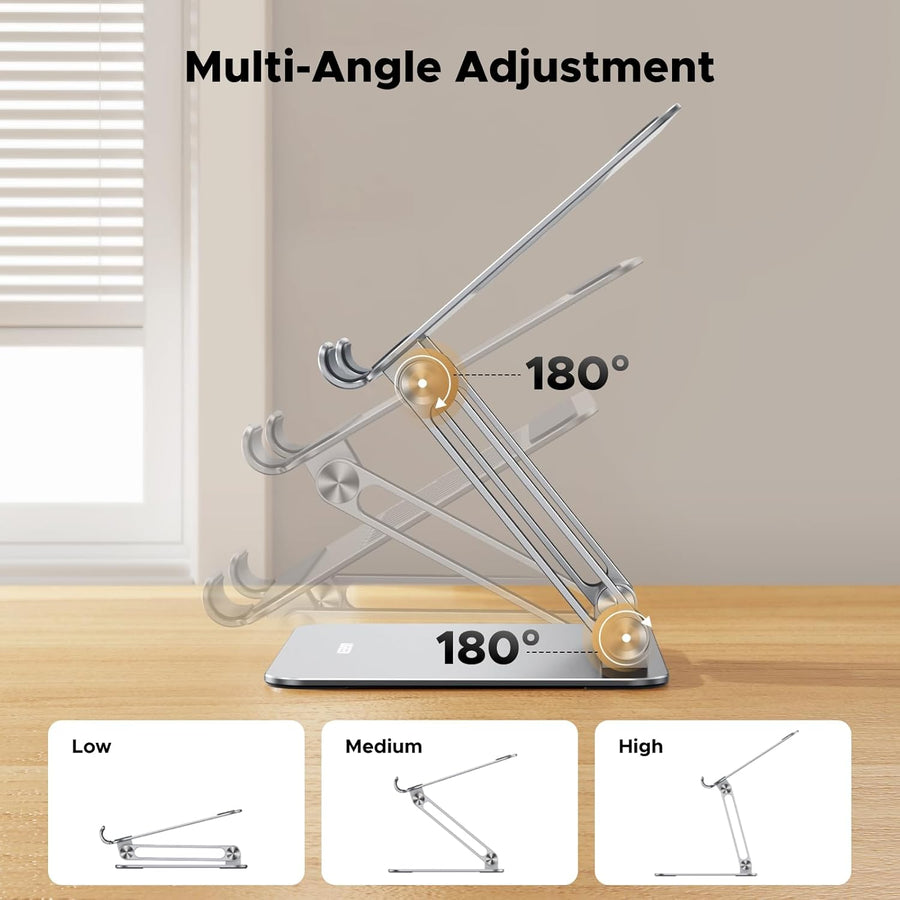 UGREEN iPad Stand Metal Ultra Stable Foldable Tablet Stand Angle Adjustable Tablet Holder for Desk Compatible
