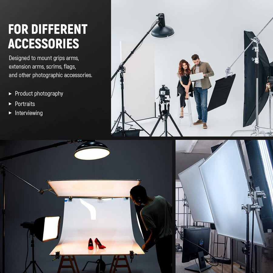 NEEWER Multifunctional Heavy Duty 2.5" Grip Head Holder Mounting Adapter for C Stand