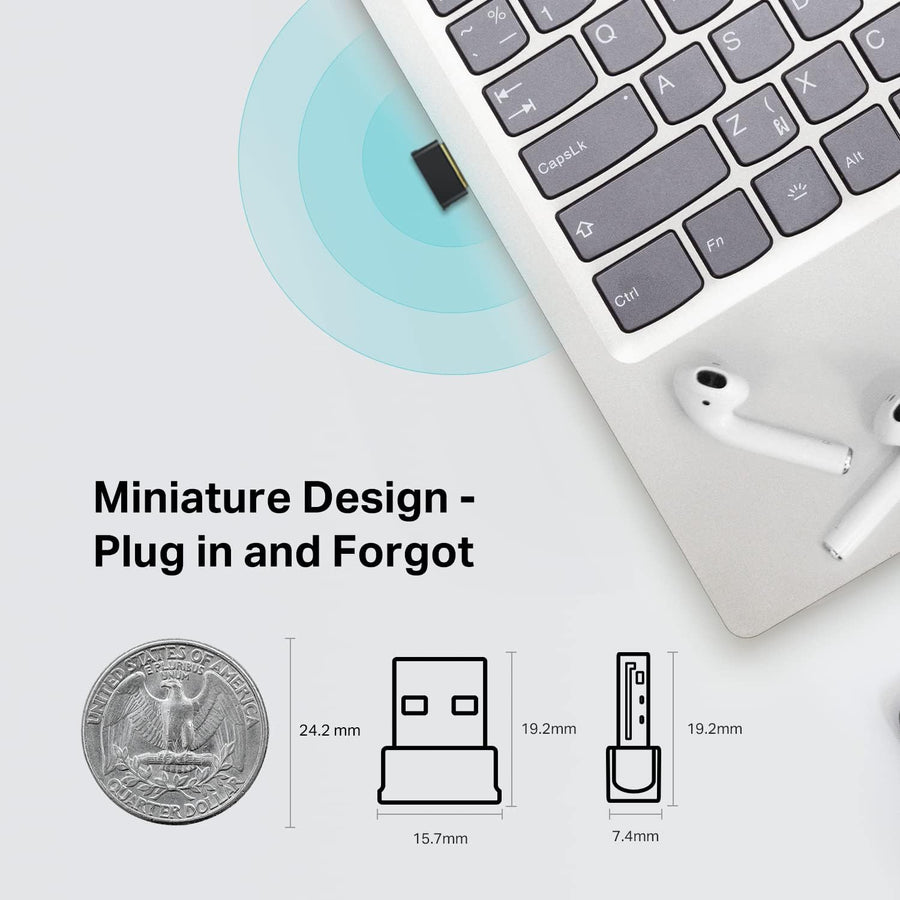 TP-Link Nano 2-in-1 USB Bluetooth WIFi Adapter AC600(Archer T2UB Nano)- Bluetooth 4.2 with 2.4G/5G Dual Band Wireless Network Adapter for Desktop PC
