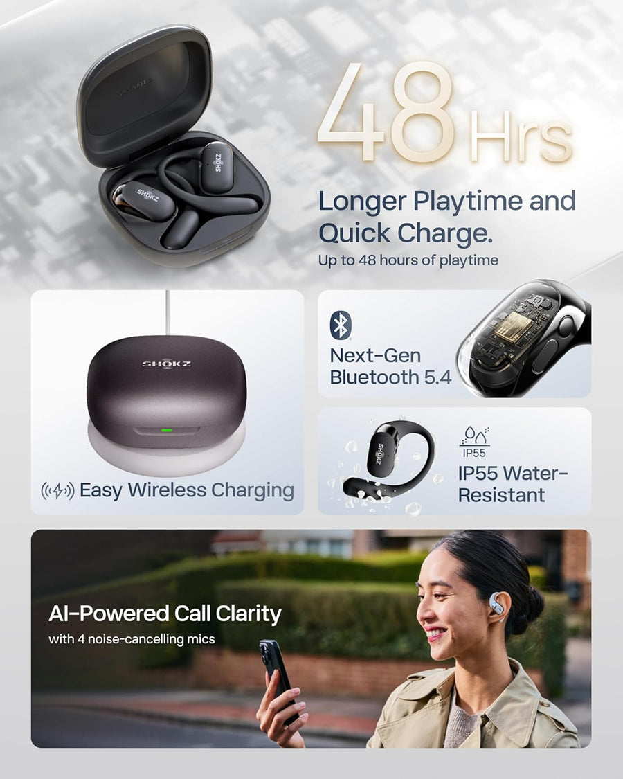 Shokz NEW OpenFit 2+ Open-Ear Headphones