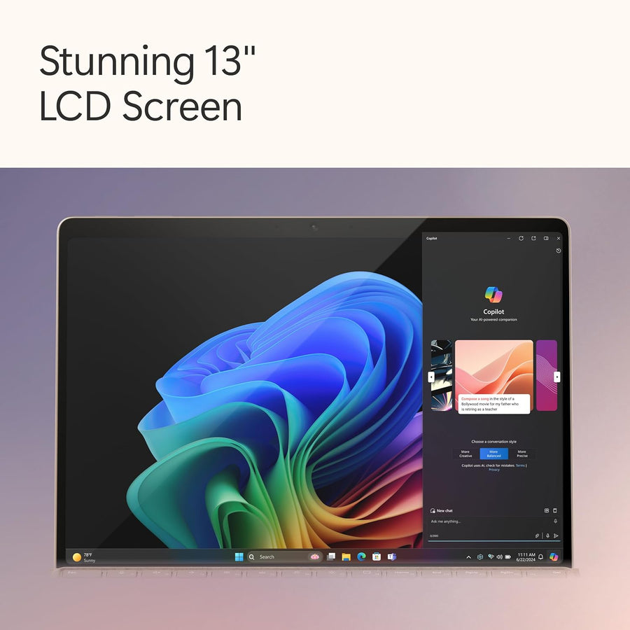Microsoft Surface Pro (11th Edition - 2024), Copilot+PC, 2 in 1, 13"OLED upto 120Hz Display, Snapdragon X Elite, Qualcomm Hexagon