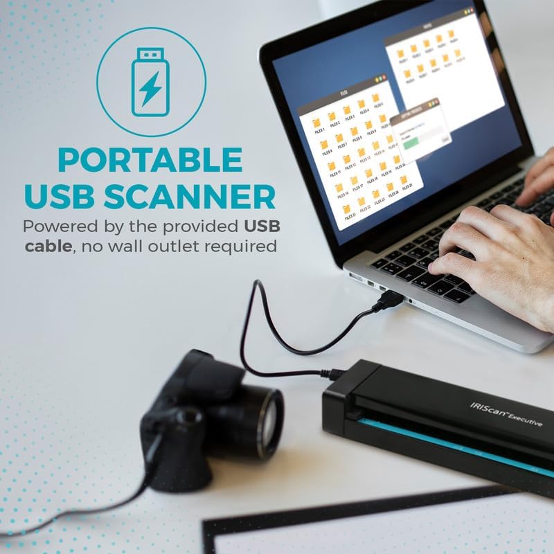 IRIScan Executive Portable Duplex Scanner - v4pro 8PPM Document Scanner