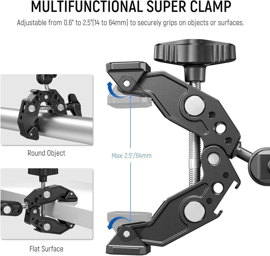 Neewer Super Clamp with 3" Dual Ballhead Magic Arm