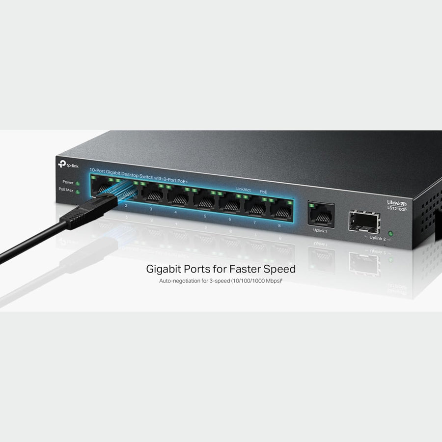 TP-Link 10-Port Gigabit Desktop Switch with 8-Port PoE+
