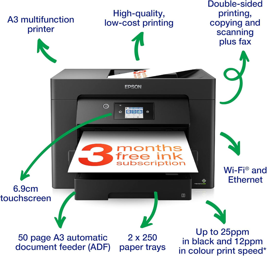Epson WorkForce WF-7830 All-in-One Wireless Colour Printer with Scanner