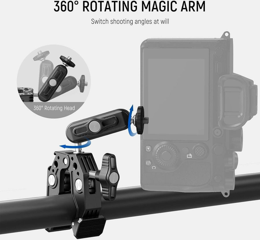 Neewer Super Clamp with 3" Dual Ballhead Magic Arm