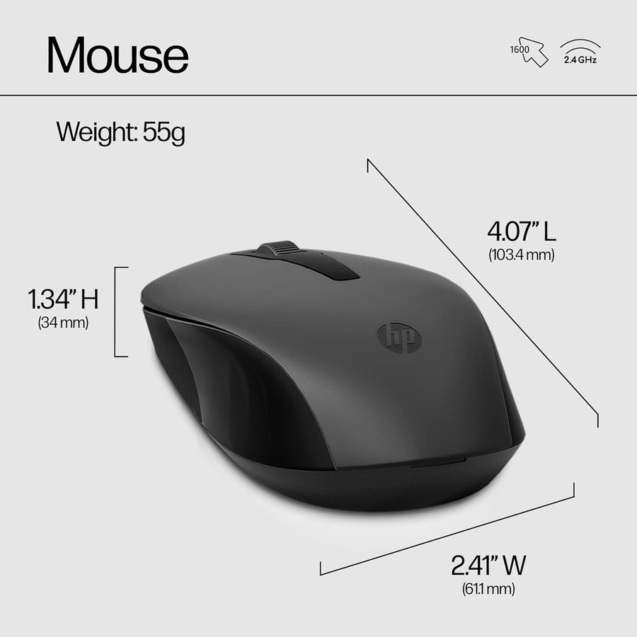HP 330 Wireless Keyboard and Mouse Combo - 2.4 Ghz Wireless USB Receiver - Chiclet Keys