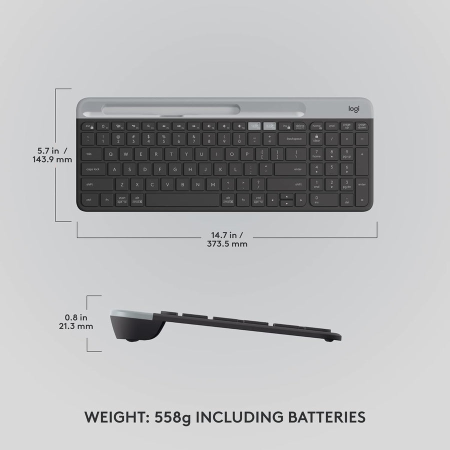 Logitech K580 Slim Multi-Device Wireless Keyboard - Bluetooth/Receiver
