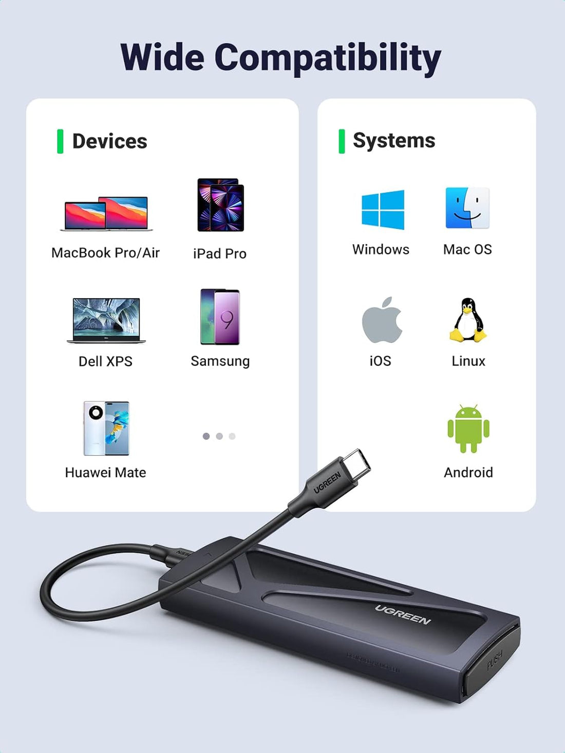 UGREEN Hard Drive Cable 1M USB C to Micro B