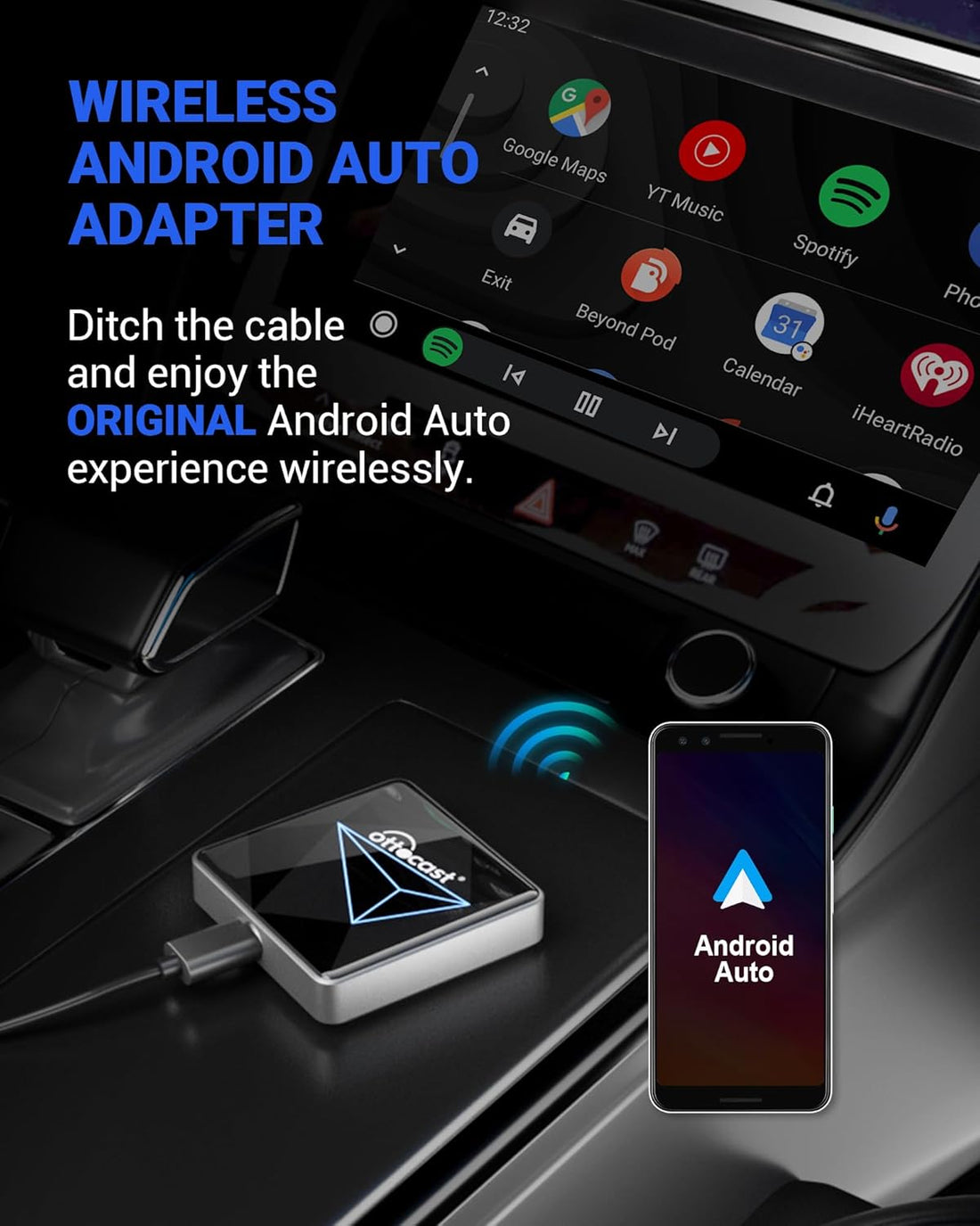 OTTOCAST Android Auto Wireless Adapter for Car - 2025 Version