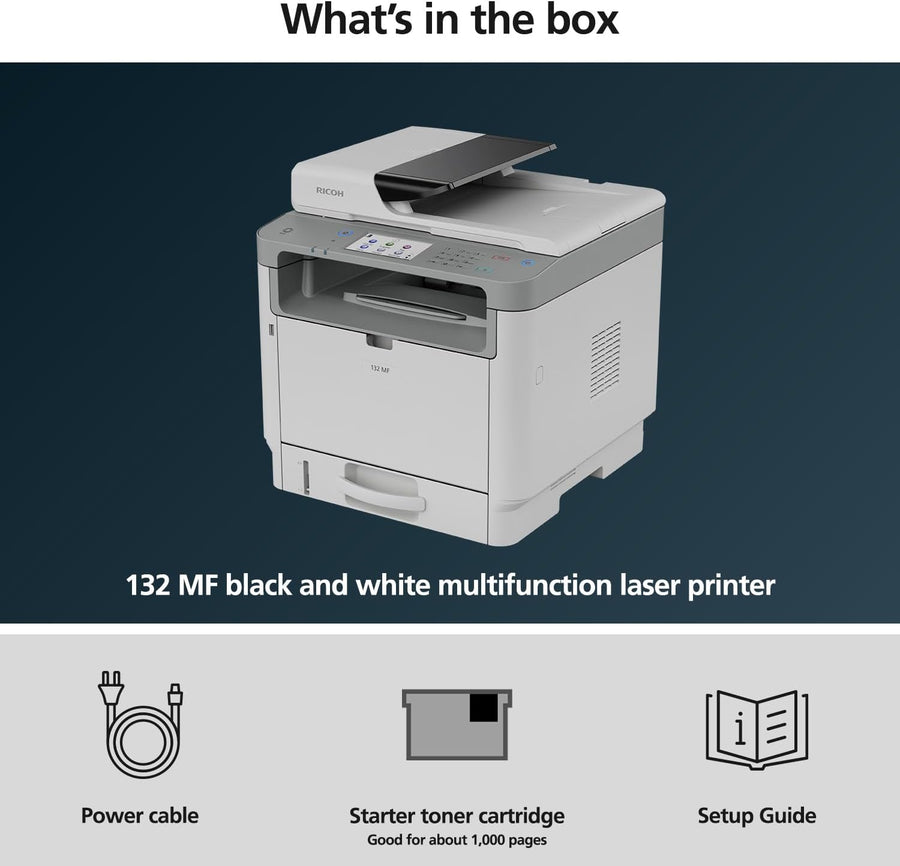 RICOH 132 MF Black & White Laser All-in-One Printer