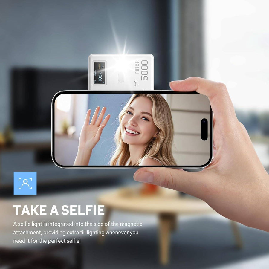 Godox MA5R 2-in-1 RGB Phone Selfie Light & Magnetic Power Bank Ultra-Thin 4900mAh Light with 1800K-10000K Color Temp