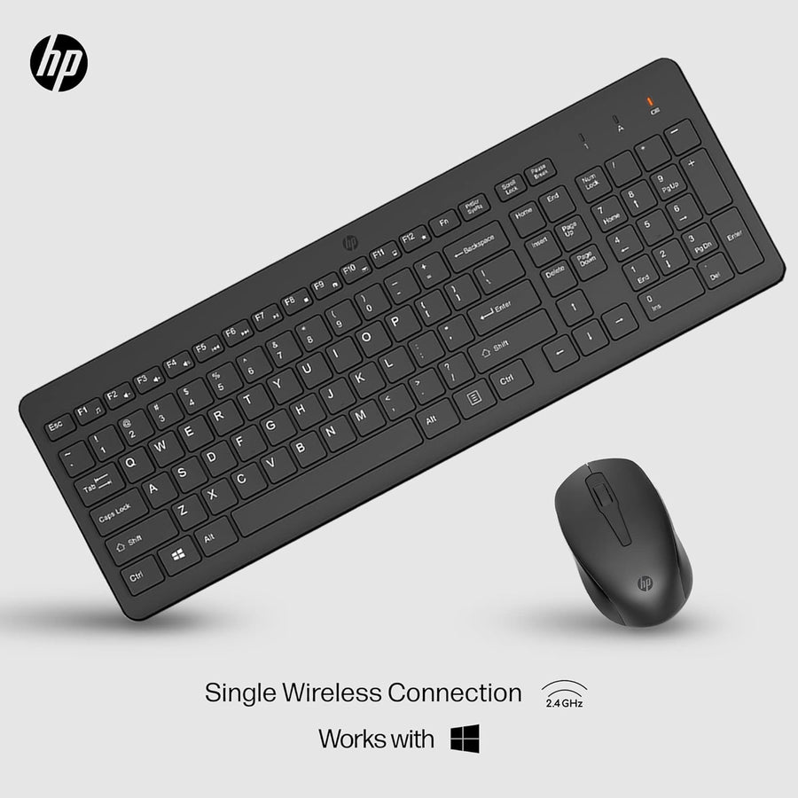 HP 330 Wireless Keyboard and Mouse Combo - 2.4 Ghz Wireless USB Receiver - Chiclet Keys