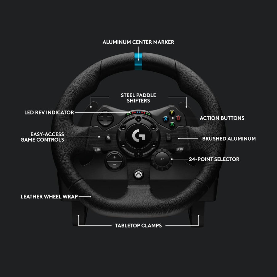 Logitech G923 Racing Wheel and Pedals for Xbox One and PC - UAE Version & Driving Force Racing Shifter For G923