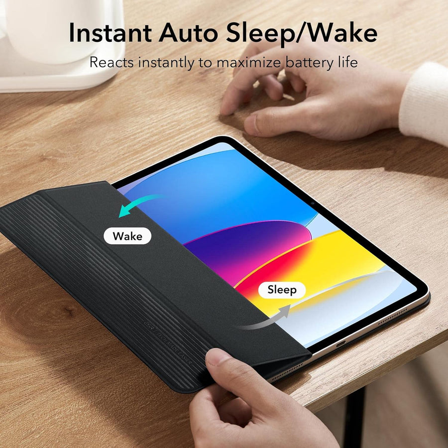 ESR for iPad (A16) 11th/10th Generation Case(2025/2022,10.9 Inch), Convenient Magnetic Attachment, Two-Way Trifold Stand, Lightweight Protection, Auto Sleep/Wake, Rebound Series, Black