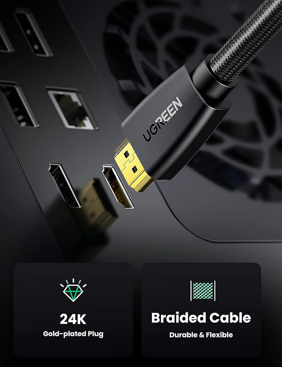 UGREEN HDMI Cable 4K 5M HDMI 2.0 18Gbps High-Speed 4K@60Hz Video Wire Ultra HD 3D 4K Cord Braided Compatible