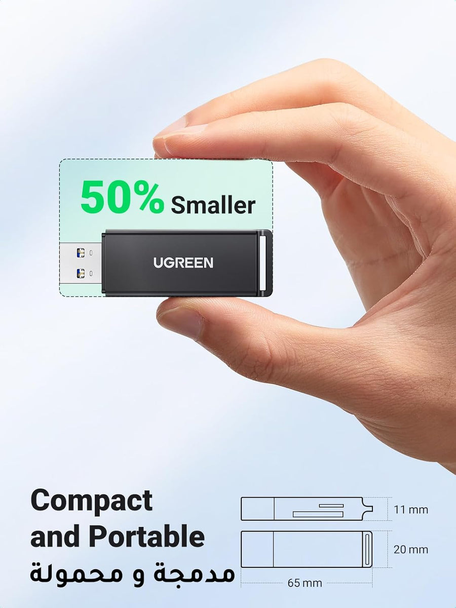 UGREEN SD Card Reader Portable USB 3.0 Dual Slot Flash Memory Card Adapter Hub for TF