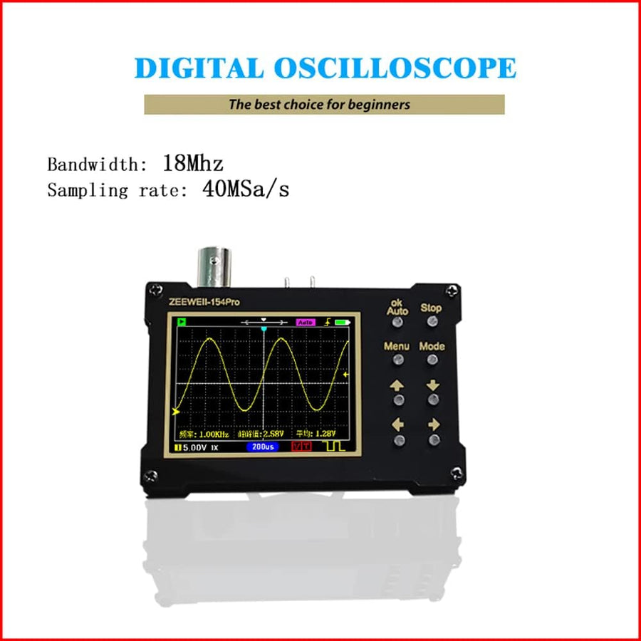 Morelian DSO154Pro 320 * 240 Resolution 2.4-inch TFT Color Screen Digital Oscilloscope 40MSa/s Sampling Rate Support Signal Generator