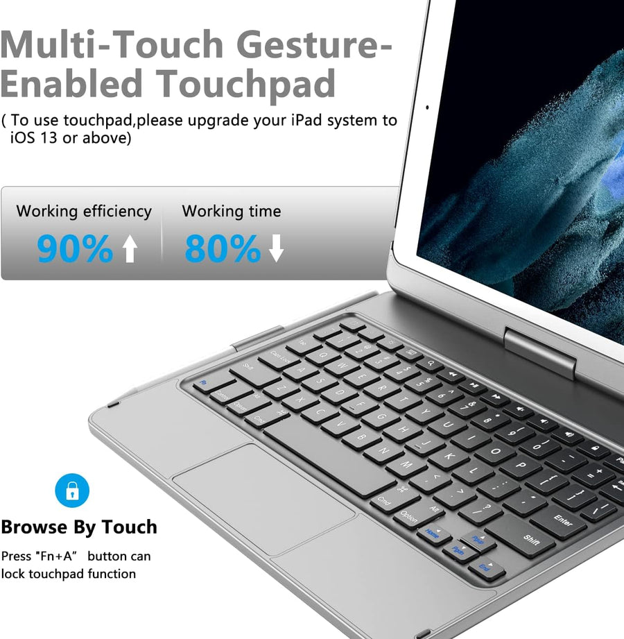 TQQ Touchpad Keyboard Case for iPad 10.2 9th/8th/7th Gen