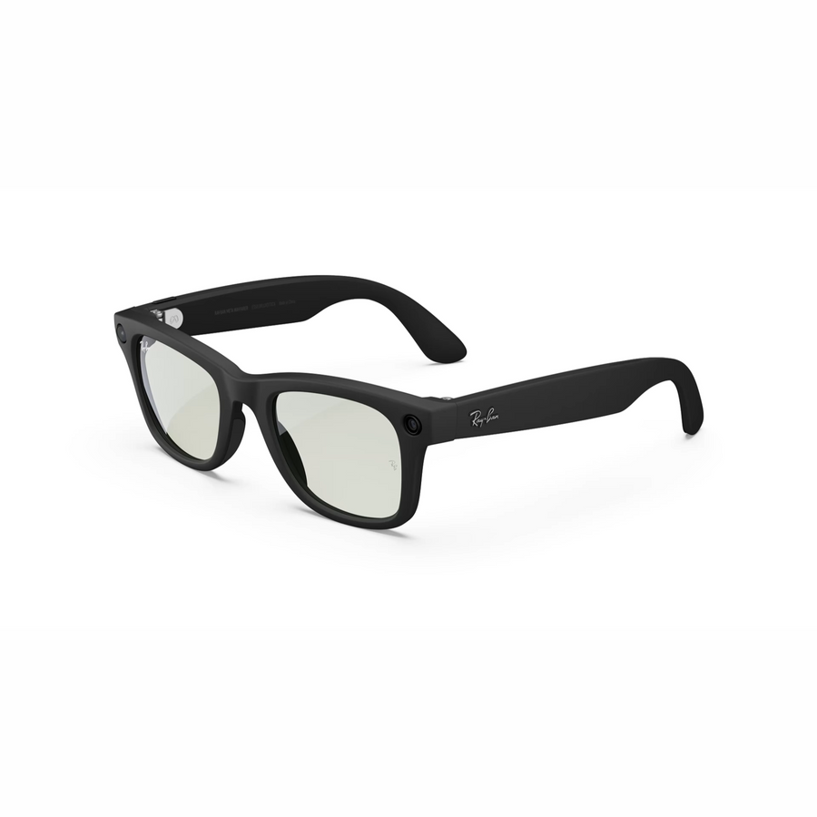 Meta Ray-Ban Wayfarer Matte Black Clear/Graphite Green Transitions RW4006 Size 50-22