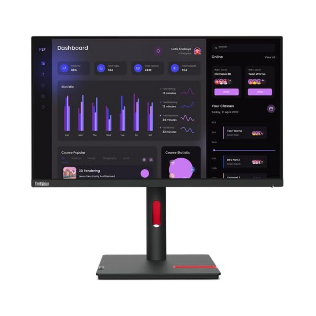Lenovo ThinkVision T24i-30 23.8 inches FHD Monitor 1xHDMI