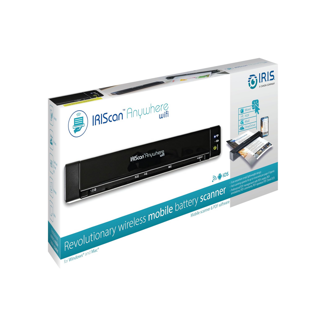 IRIScan Anywhere 6 WiFi Mobile Document Scanner Simplex