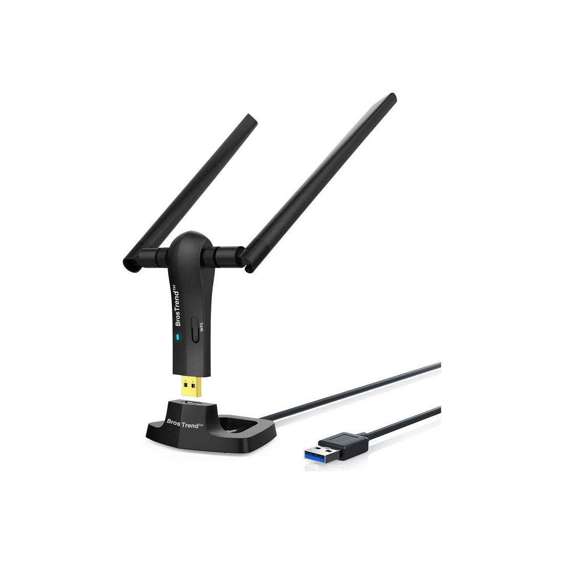 BrosTrend 1200Mbps Long Range USB WiFi Adapter for PC Desktop Laptop of Windows 11/10/8.1/8/7