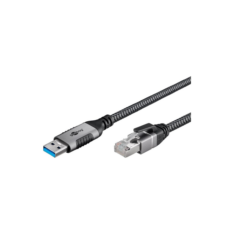 goobay LAN Adapter Ethernet Cable USB-A 3.2 Gen1 Male to RJ-45 Male
