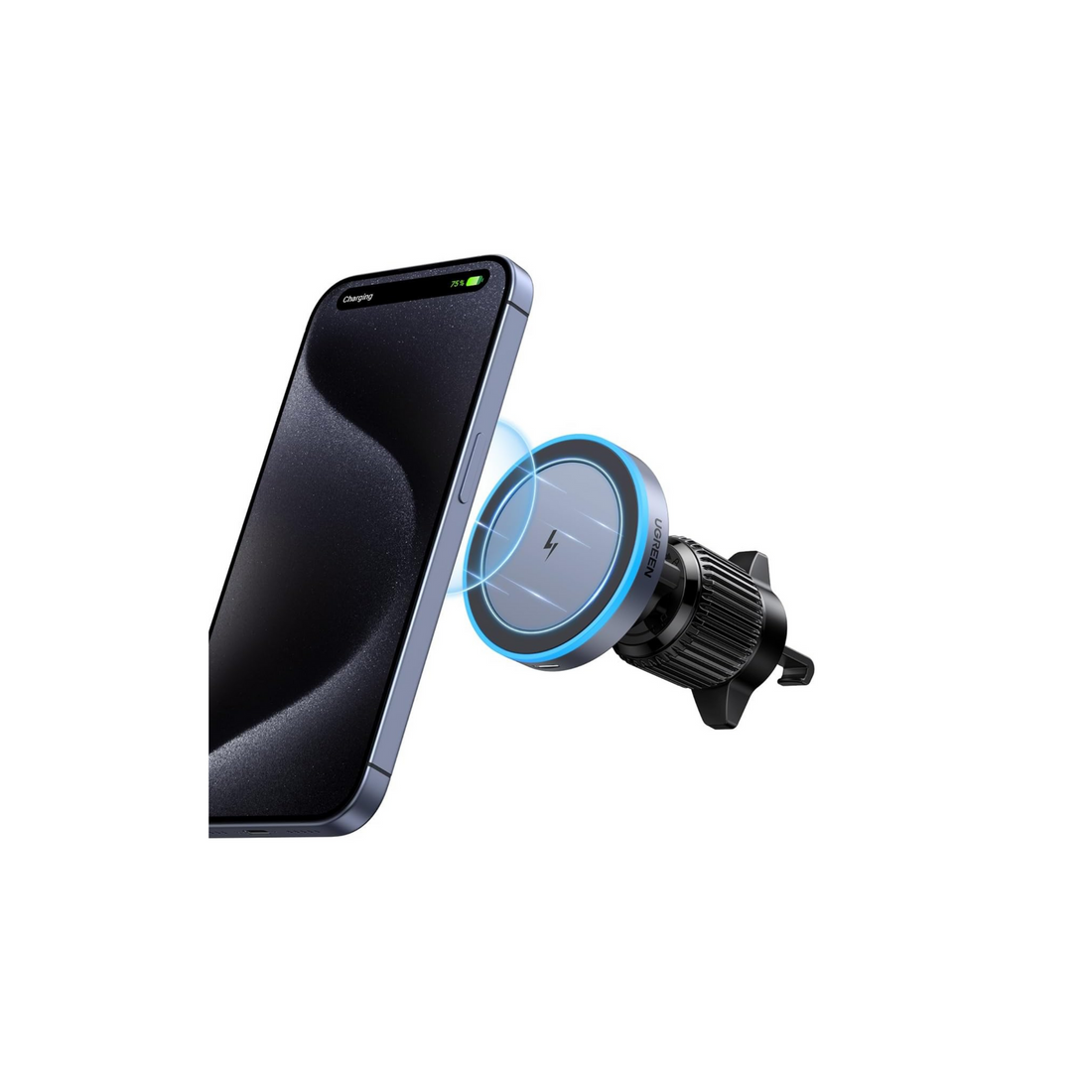 UGREEN MagSafe Car Charger【Upgraded Air Vent Lock】Wireless Magnetic【Qi 15W Fast Charging】MagSafe Car Mount Charger