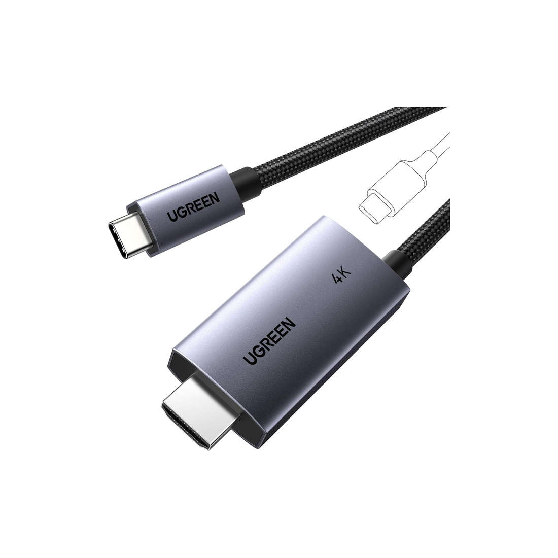 UGREEN USB C to HDMI Cable 2M with 100W PD Fast Charging Adapter 4K 60Hz Unidirectional Type C to HDMI Compatible iPhone 16/15 Series