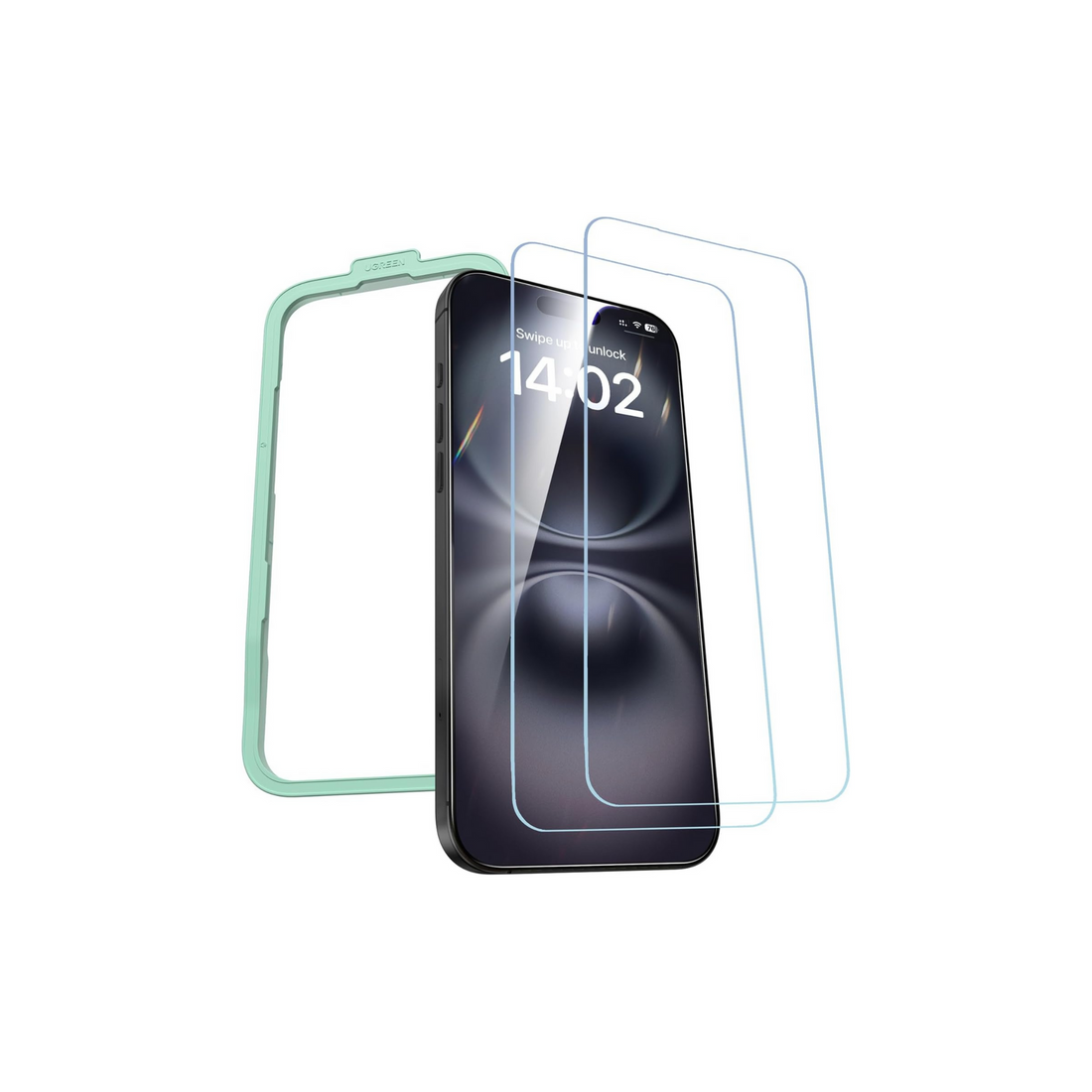 UGREEN iPhone 15/ iPhone 16 Screen Protector 6.1'' 9H Unbreakable Protection HD Ultra Clear Military-Grade Tempered Glass Screen Protector